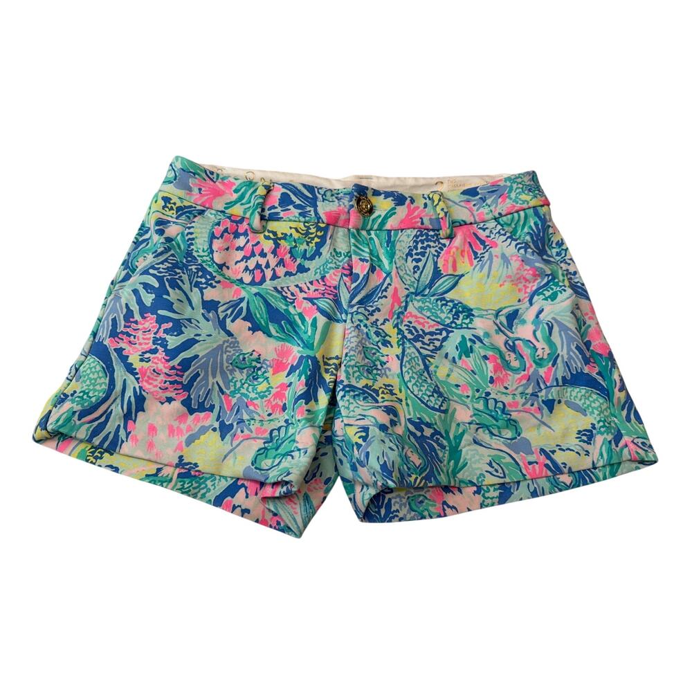 Lilly Pulitzer Callahan Stretch Short Mermaid Cove Women's Size 2 5" Inseam
